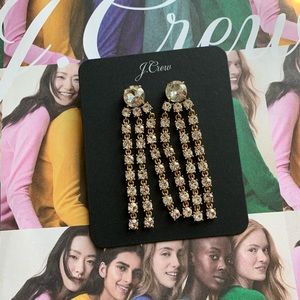 Crystal fringe statement earrings